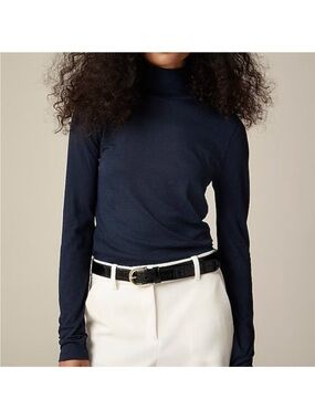 NEW J. Crew Tissue crepe turtleneck Color: Navy